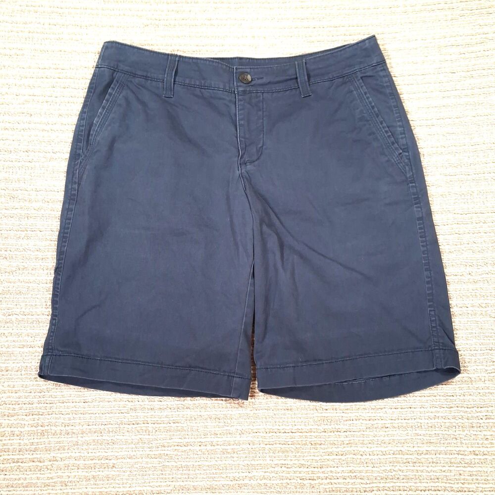 ​SONOMA LIFE STYLE WOMENS 10 NAVY BLUE BROKEN IN CHINO SHORTS MODERN FIT STRETCH